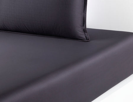 Drap housse Satin de coton - LATTICE CARBON