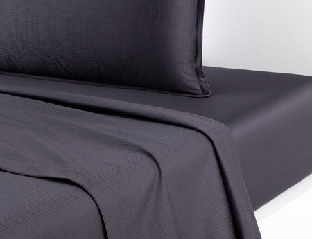 Drap plat Satin de coton - LATTICE CARBON