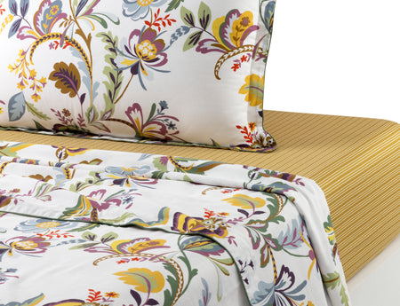 Drap plat Satin de coton lavé - GIRANDOLE