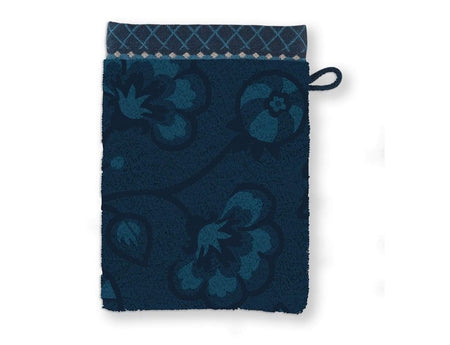 Gant de toilette Coton - JASMIN JACQUARD Bleu foncé