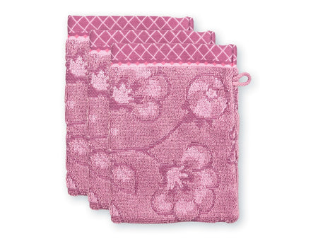Gant de toilette Coton - JASMIN JACQUARD Rose clair