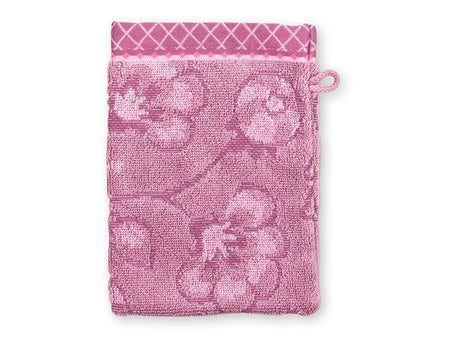 Gant de toilette Coton - JASMIN JACQUARD Rose clair