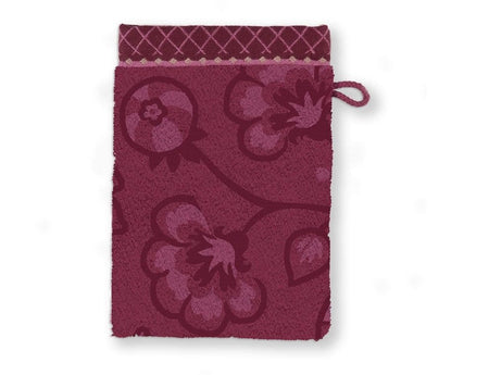 Gant de toilette Coton - JASMIN JACQUARD Rose foncé