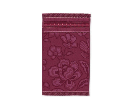 Serviette invité Coton - JASMIN JACQUARD Rose foncé