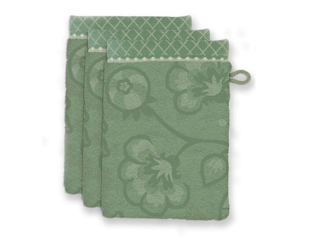 Gant de toilette Coton - JASMIN JACQUARD Vert