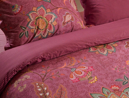 Taie d'oreiller Percale de coton - MUMBAI EVENING Rose foncé