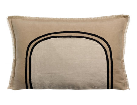Coussin Coton Lin - LALY Bicolore Galet