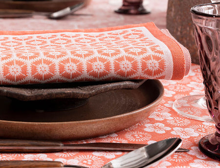 Serviette de table 100% coton - Wagara Cerisier