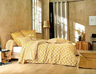 SNOWDROP Ocre - Percale de coton