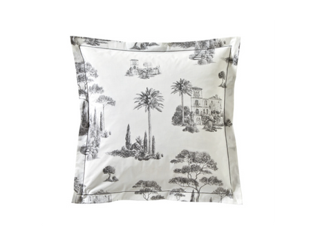 Taie d'oreiller Percale de coton - PROMENADE Graphite