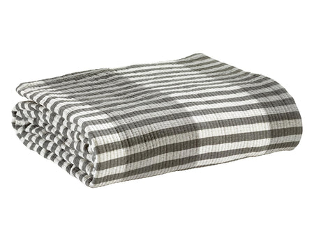 Jeté de lit Coton jacquard  - CALISTA Cendre