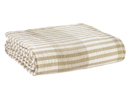 Jeté de lit Coton jacquard  - CALISTA Galet