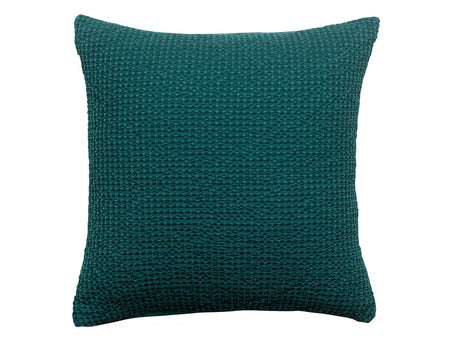 Coussin Nid d'abeille coton recyclé - MAIA Pétrole