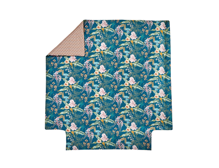 Housse de couette Satin de coton - BORA BORA Bleu Paon