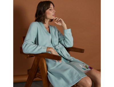 Peignoir court Eclat Vert de Gris